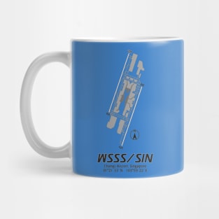 Airport Map Series - WSSS/SIN (Changi Airport, Singapore) Mug